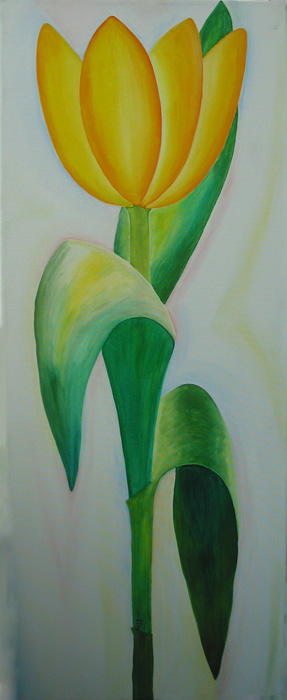 'Tulpe gelb-orange' - 290,00 € - 120 x 50 cm