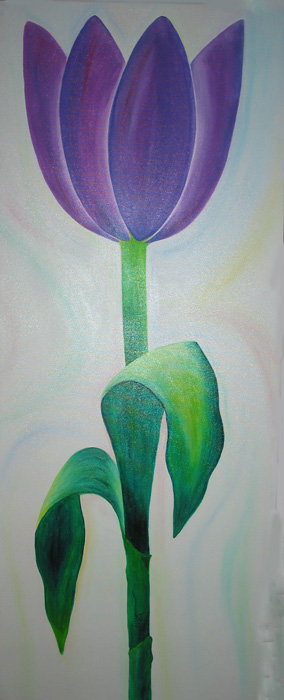 'Tulpe lila' - 290,00 € - 120 x 50 cm