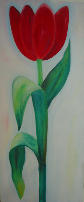 'Tulpe rot' - 290,00 € - 120 x 50 cm
